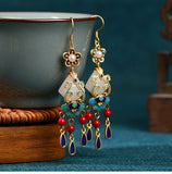 Antique Emerald Luxury Tassel Earrings