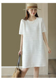Fashion Water Ripple Art Texture Short-Sleeved Dress