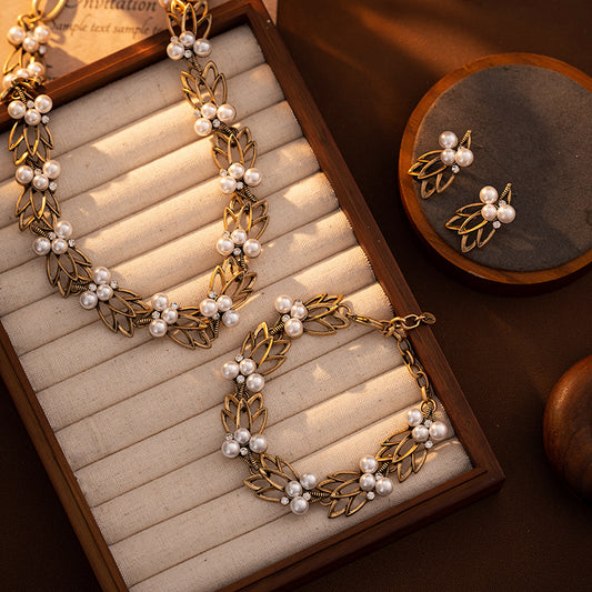 Collier de perles rétro européen et américain, sens du tempérament de haute qualité