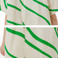 Loose Slim Striped Irregular Hem Short-Sleeved Shirt