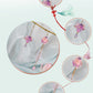 Niche Retro High-End Glass Flower Long Tassel Asymmetric Earrings 