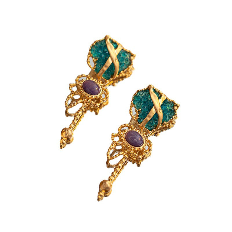 Retro Color Contrast Palace Style Retro Earrings
