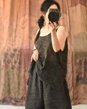 Ramie Camisole Literary Retro Loose Plus Size Top