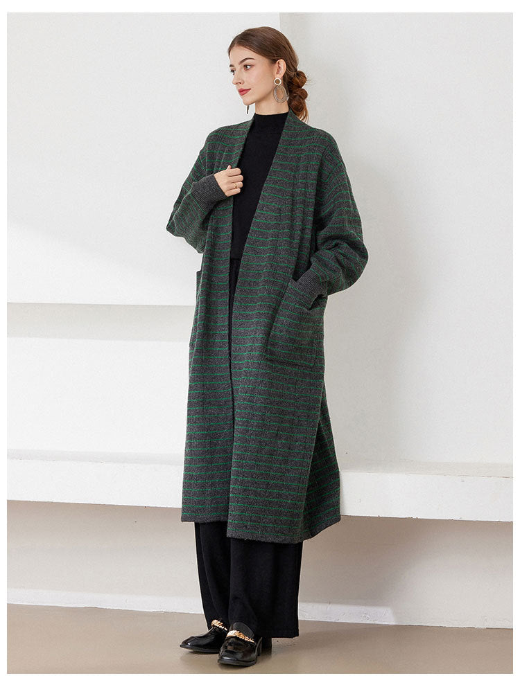 Pull ample tricoté de grande taille, style ample, rayé, bloc de couleurs