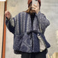 Winter Large Size Artistic Buckle V-Neck Loose Cotton Coat