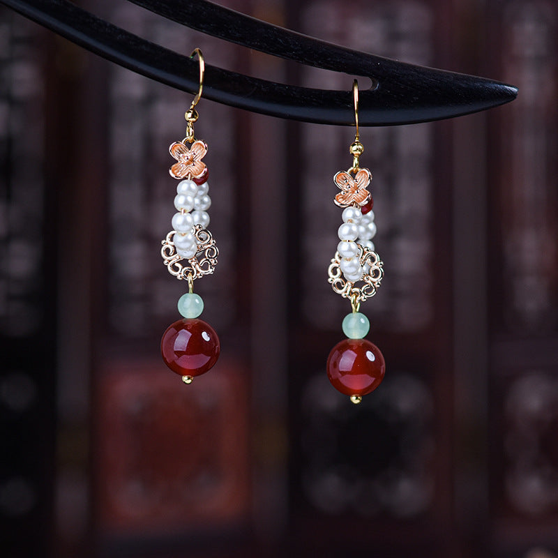 Ethnic Style Simple And Elegant Pearl Earrings