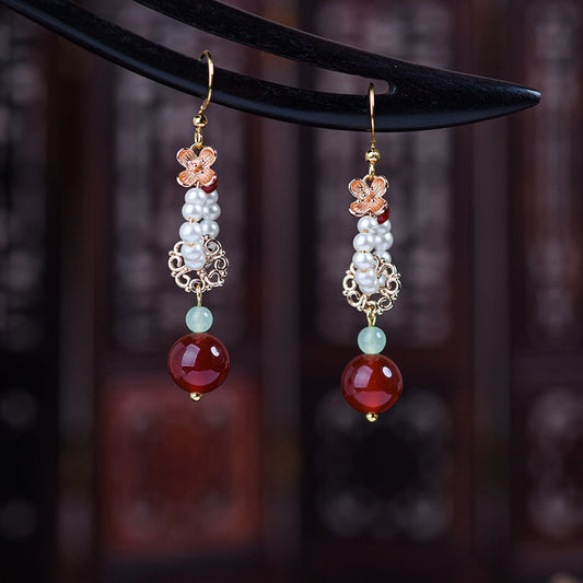 Boucles d'oreilles en perles simples et élégantes de style ethnique