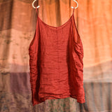 Ramie Camisole Literary Retro Loose Plus Size Top