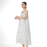Plus-Size Women'S Loose Thin Polka-Dot Sleeveless Dress