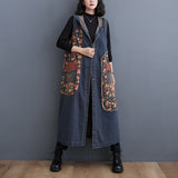 Retro Large Size Casual Loose Mid-Length Denim Jacket