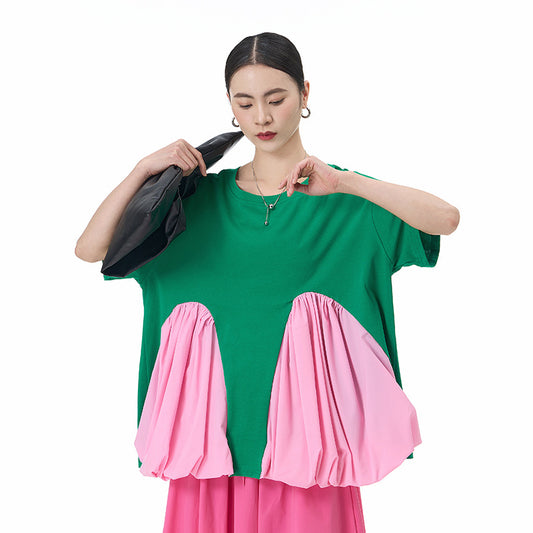 Designer Big Pocket T-Shirt Loose Slim Design Short-Sleeved Top