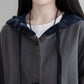 Plus Size Hooded Personalized Bat-Sleeve Printed Jacket