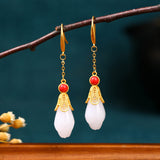 Retro Literary And Ancient Gold-Plated Earrings