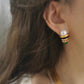 Boucles d'oreilles rétro de haute qualité, ensemble de diamants exagérés de personnalité, Style Court
