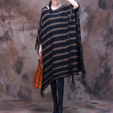 Autumn And Winter Knitted Shawl Striped Knitted Fringed Shawl