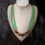 Personality Palace Style Green Double Layer Light Luxury Retro Necklace