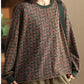 Vintage Loose-Print Knitted Cotton Casual Pullover