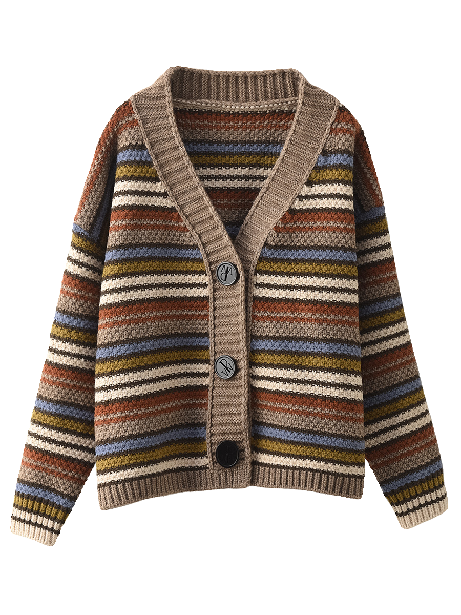 Vintage Heavy Industry Jacquard Knit Warm Sweater Jacket