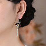 Retro Literary Long Tassel Bohemian Style Earrings