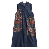 Retro Large Size Casual Loose Mid-Length Denim Jacket