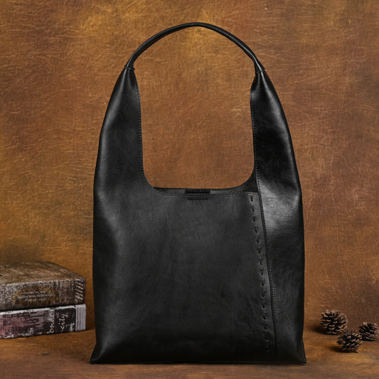 Sac seau détachable en cuir de vache à couche supérieure assorti