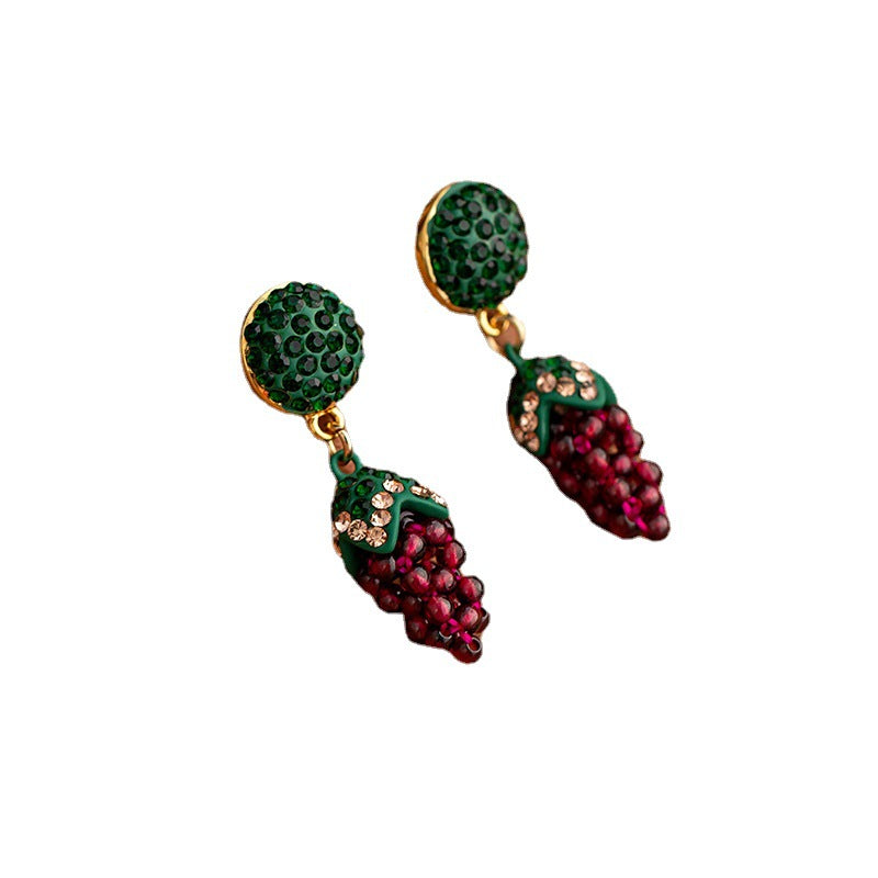 High-End Fashion Light Luxury Grape Earrings