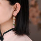 Boucles d'oreilles longues d'art vintage Boucles d'oreilles en perles