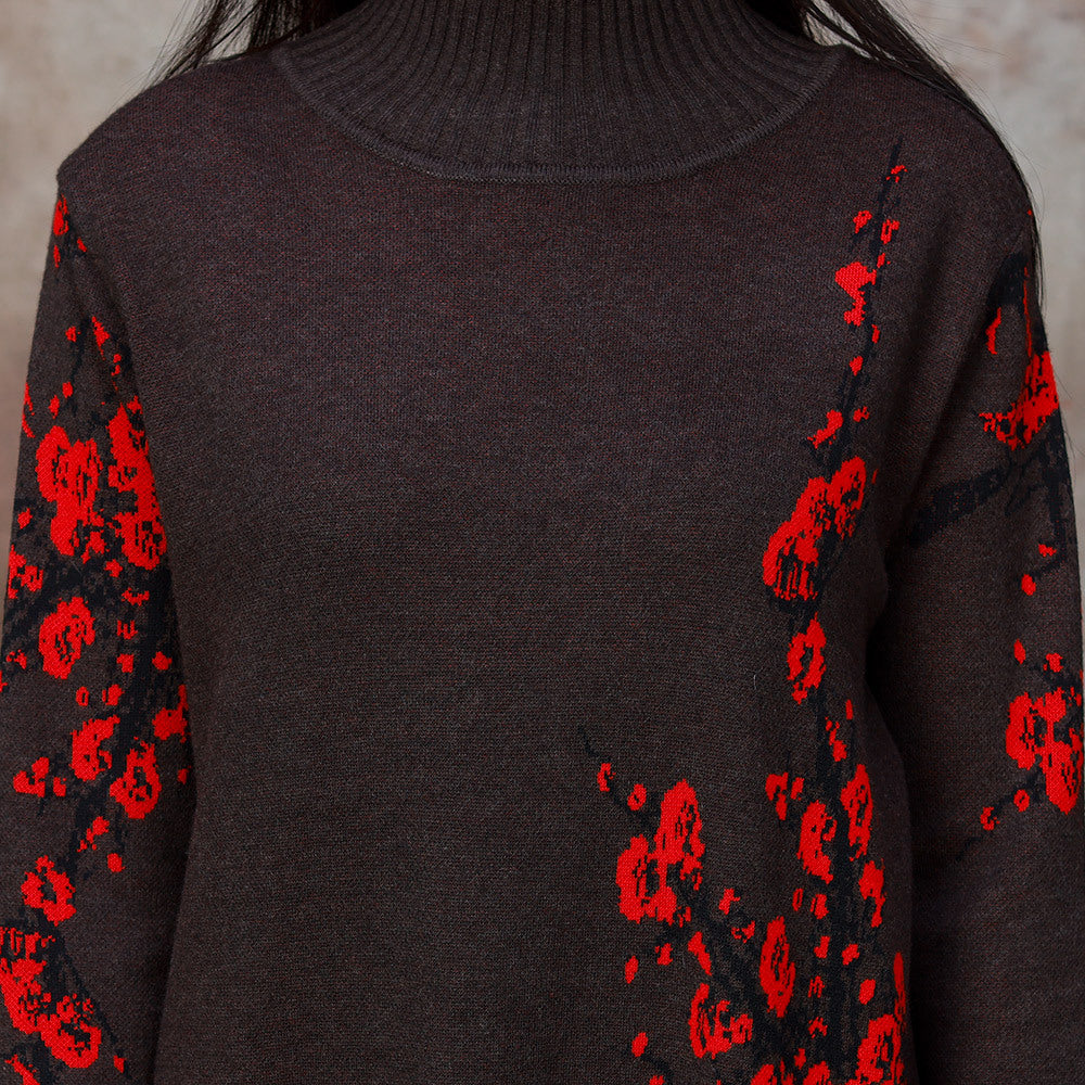 Robe ajustée imprimée en tricot d'automne et d'hiver