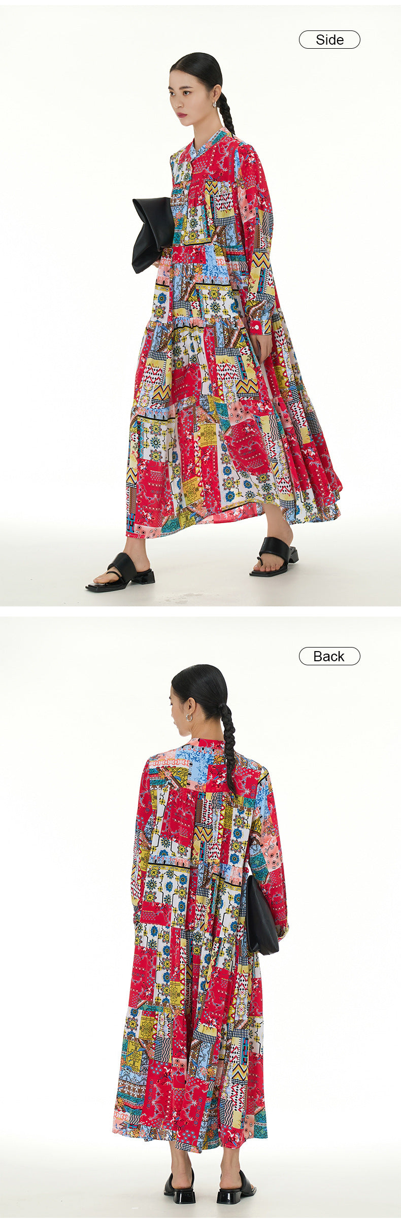 Fashionable Printed Patchwork Versatile Dress