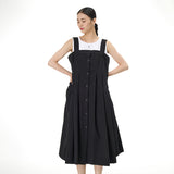 Plus-Size Women'S Loose Slimming Sleeveless Solid Color Dress