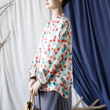 Vintage Literary Ramie Hand Buttoned Long-Sleeved Loose Shirt