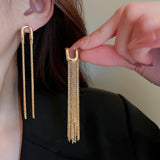 Temperament Advanced Sense Geometric Personality Tassel Stud Earrings
