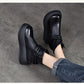 Vintage Brushed Cowhide Platform Thick-Soled Ethnic Style Boots