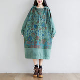 Literary Stitching Hooded Plus Size Slimming Dress