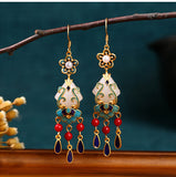 Antique Emerald Luxury Tassel Earrings