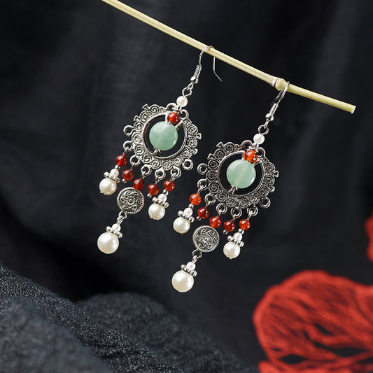 Retro Ethnic Style Long Flowing Bohemian Style High-End Earrings