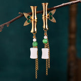Niche High-End Bamboo Tassel Earrings