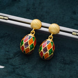 Retro Color Niche Medieval Court Style Enamel Earrings