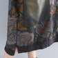 Plus Size Printed Hooded Dress