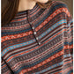 Stylish Heavy Jacquard Wool Blend Sweater