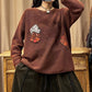 Retro Long-Sleeved Round Neck Loose Distressed Knitted Sweater