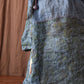 Robe mi-longue artistique décontractée à col rond en ramie imprimée