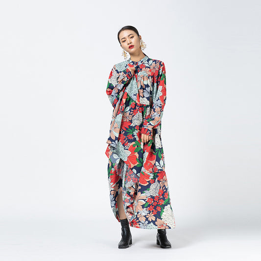 Retro Flower Skirt Cake Skirt Design Niche Plus Size Dress