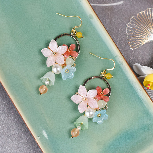 Boucles d'oreilles antiques de style chinois rétro