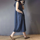 Literary Mosaic Vest Long Loose Oversized Sleeveless Dress