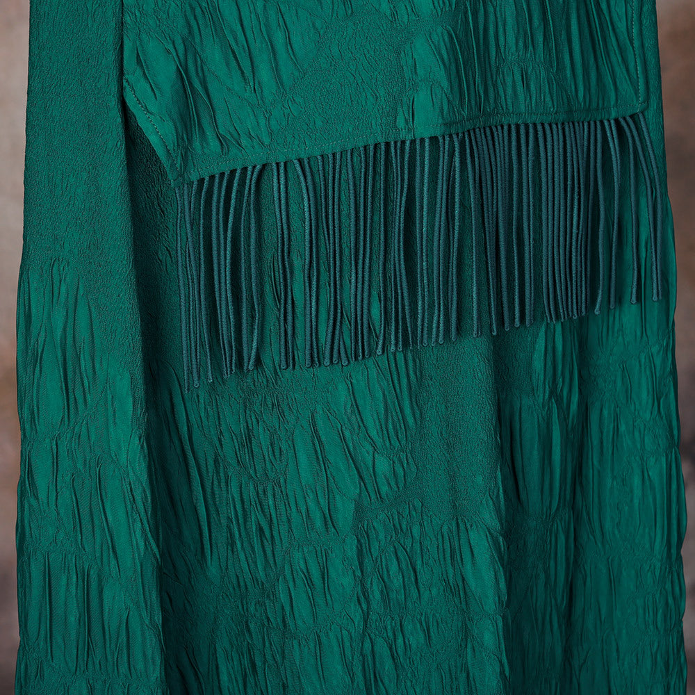 Vintage Stereo Fringe Baggy Plus-Size Dress