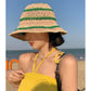 Chapeau de paille pliable en paille de protection solaire tricolore