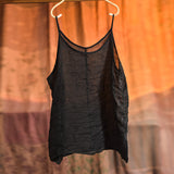 Ramie Camisole Literary Retro Loose Plus Size Top
