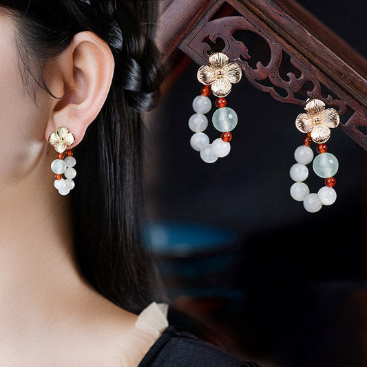 Boucles d'oreilles en perles personnalisées rétro