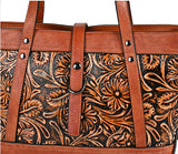 Vintage Top Layer Cowhide Vegetable Tanned Leather Hand Carved Bag